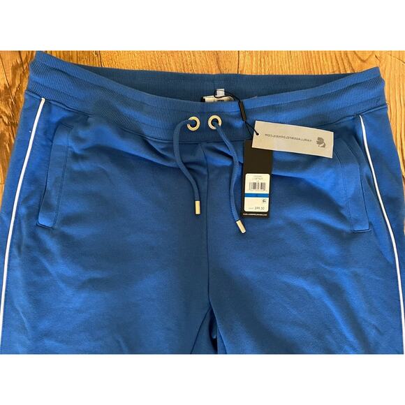 Karl Lagerfeld Paris Women’s French Terry Logo Tape Jogger Blue Size XL NWT - Picture 4 of 9